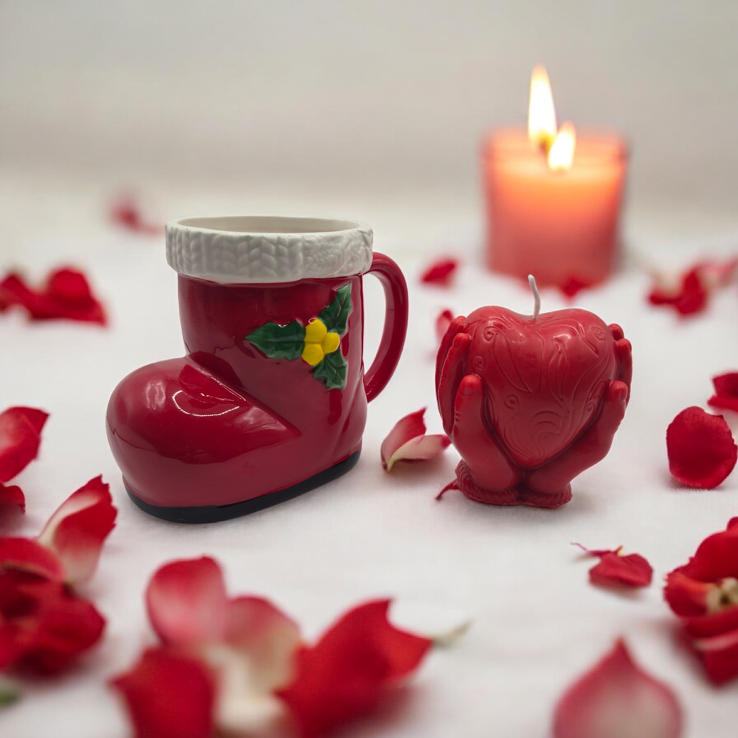 Bougie coeur entre les mains 🌼