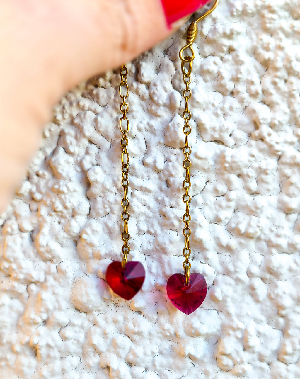 Boucles d'oreilles éclat swaroski rouge