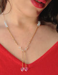 Collier éclat blanc coeur rose