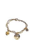 Bracelet Symbole d’Amour et de Vie Éternelle – Multi-Breloques et Chaîne Double