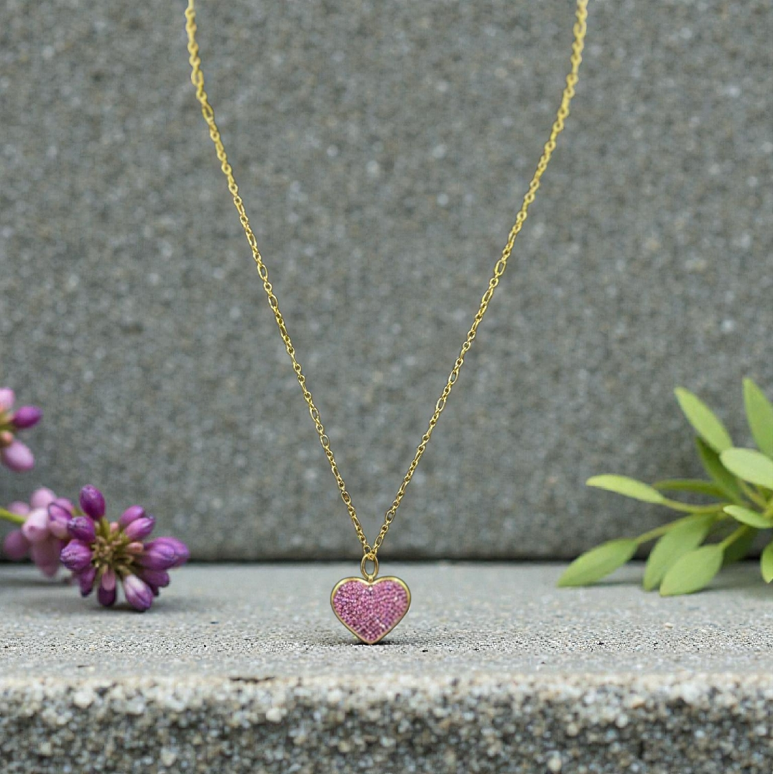 Collier Cœur violet ÉCLATANT