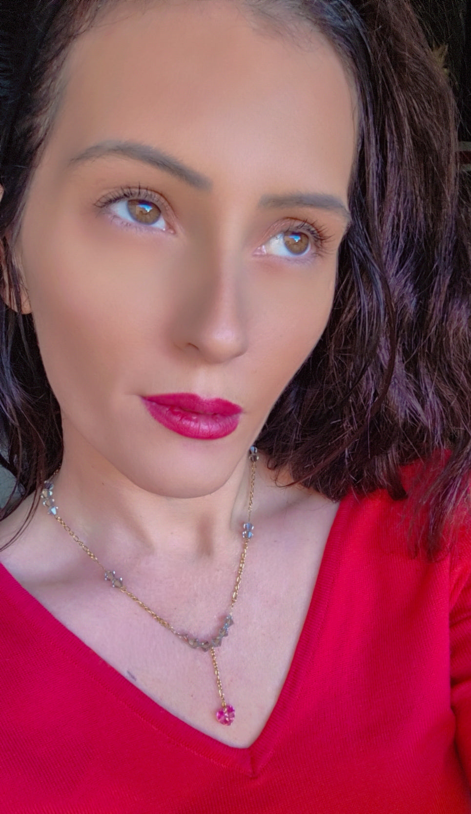 Collier éclat gris rose